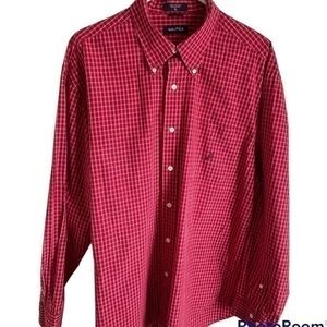 Nautica red plaid button down shirt
